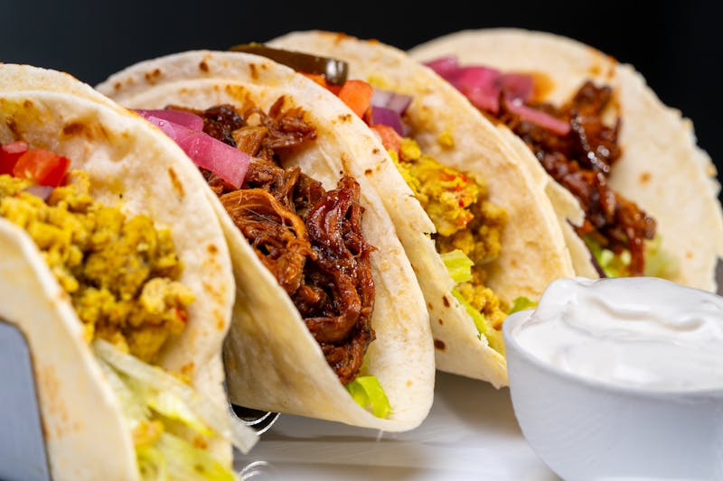 Sweet pork tacos